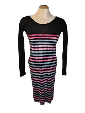 Love Moschino Striped Long Sleeve Dress Size 2